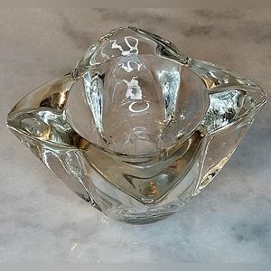 Crystal Star Clear Heavy Glass Votive Candle Holder